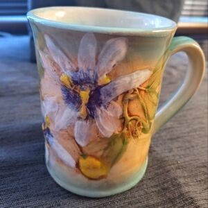 Handcrafted In Kona Hawaii Floral Ceramic Coffee Mug